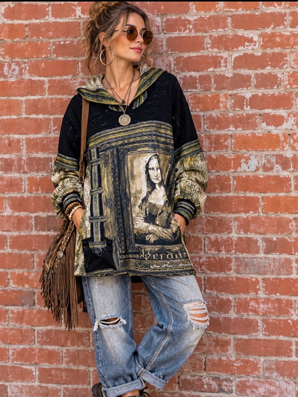 Vedette New York Mona Lisa Tapestry Hoodie